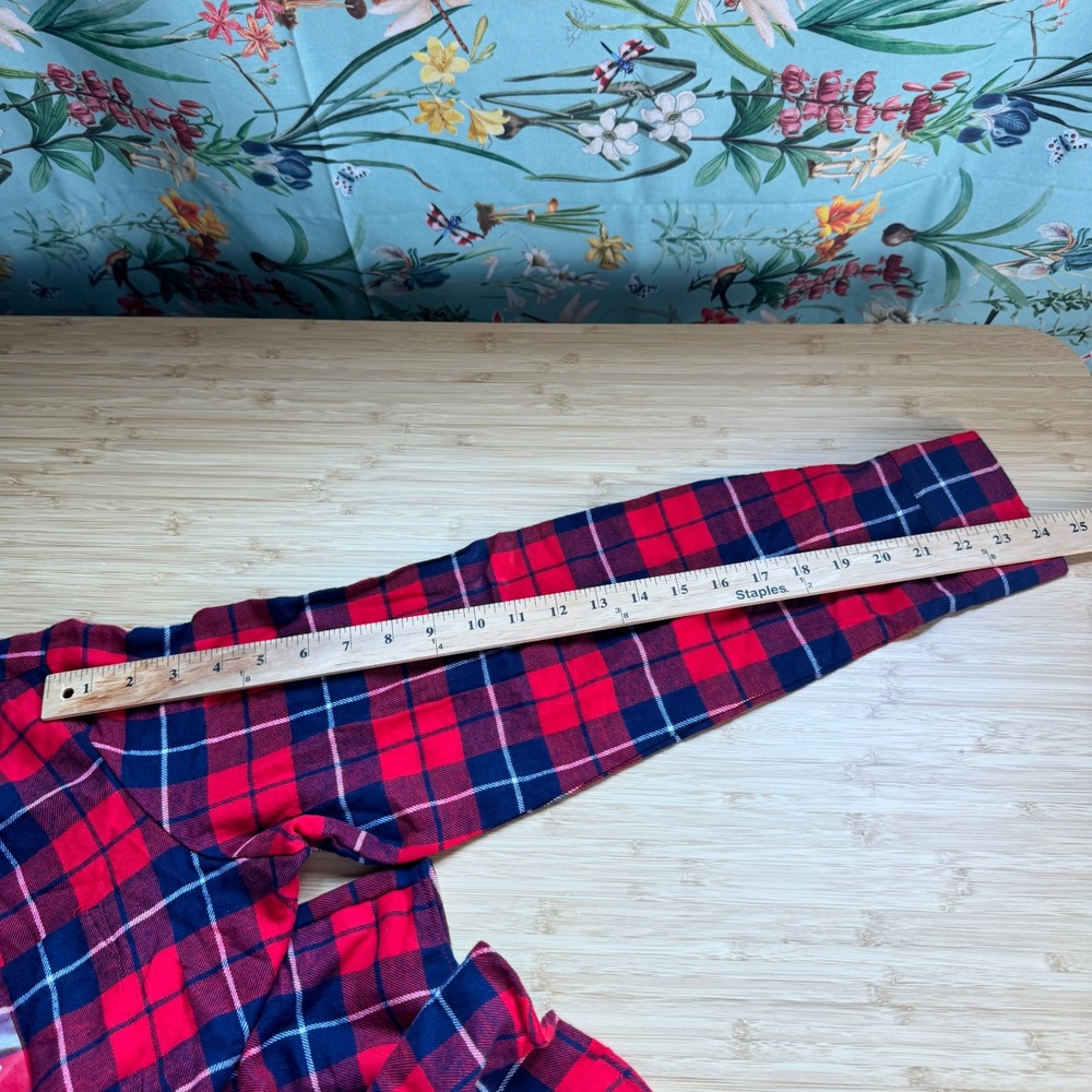 Club Room Mens Flannel Plaid Button Down Shirt Red Navy Blue Small 100189992MN - Picture 10 of 14